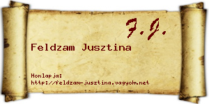 Feldzam Jusztina névjegykártya